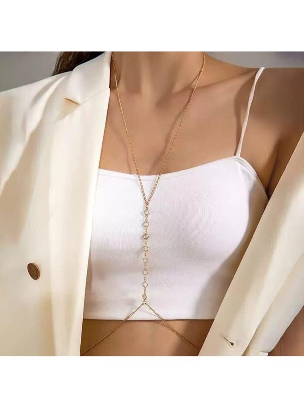 Women 14K Gold Body Jewelry Sexy Body Chain Waist Belly Chain
